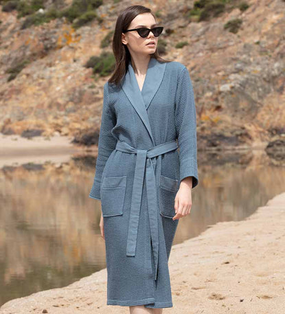 Buy Poorak Cotton Half Sleeves Bathrobe for Women - Free Size Upto 42  Inches -Blue Online at Low Prices in India - Amazon.in